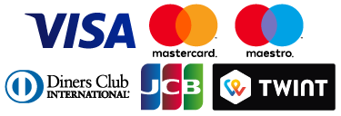 Visa, Mastercard, Maestro, Diners Club, JCB und TWINT