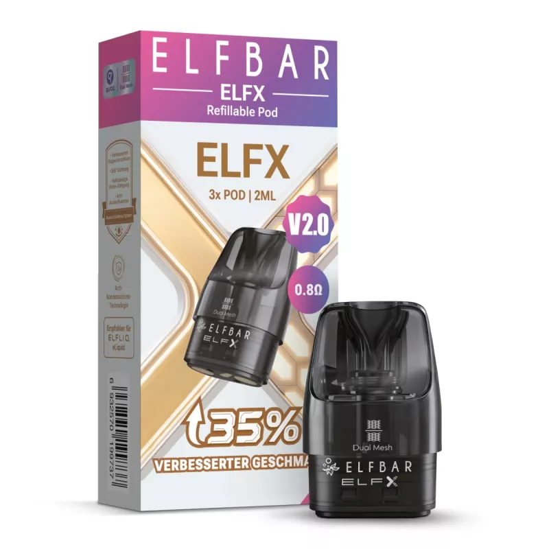 ELFBAR ELFX V2 Pod 3x 2ml 0.8 Ohm