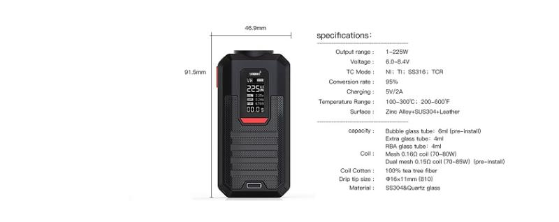 Smoant Ladon Mod. 225W, Akkuträger