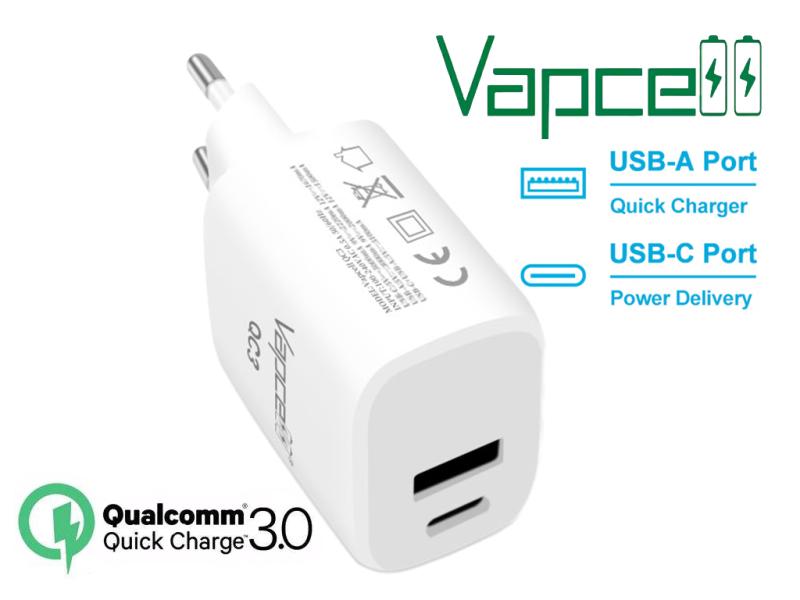 Vapecell Steckernetzteil QC 3.0 USB 5V-3A / 9V-2A /12V-1.67A Quick Charge