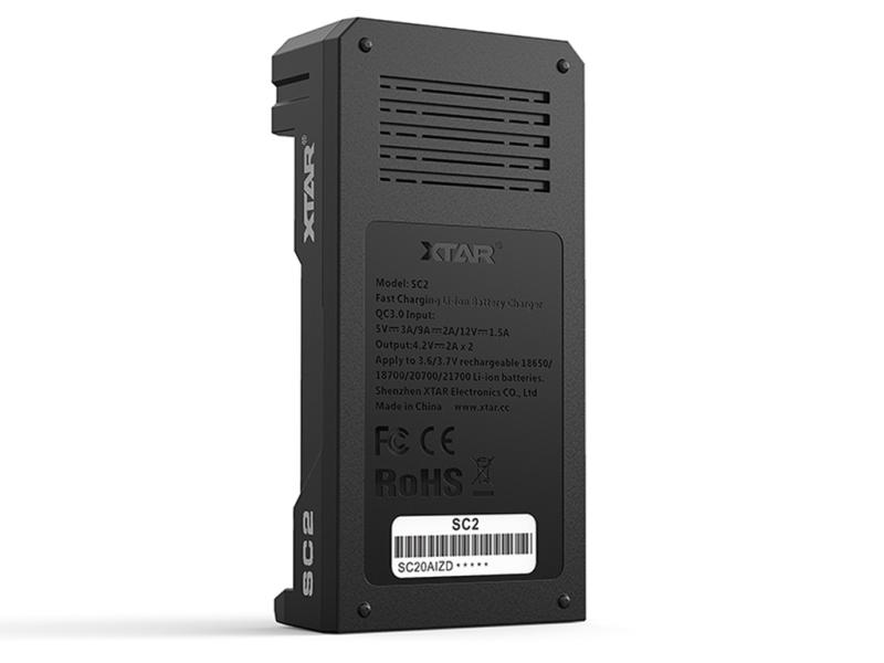 Xtar SC2 Schnelladegerät 2-Slot für Li-Ion-Akkus mit QC 3.0 Eingang