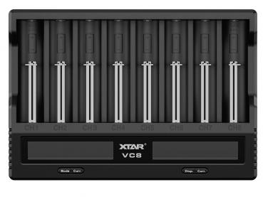 XTAR VC8, Ladegerät 8-Slot mit Display, USB-C (3A)