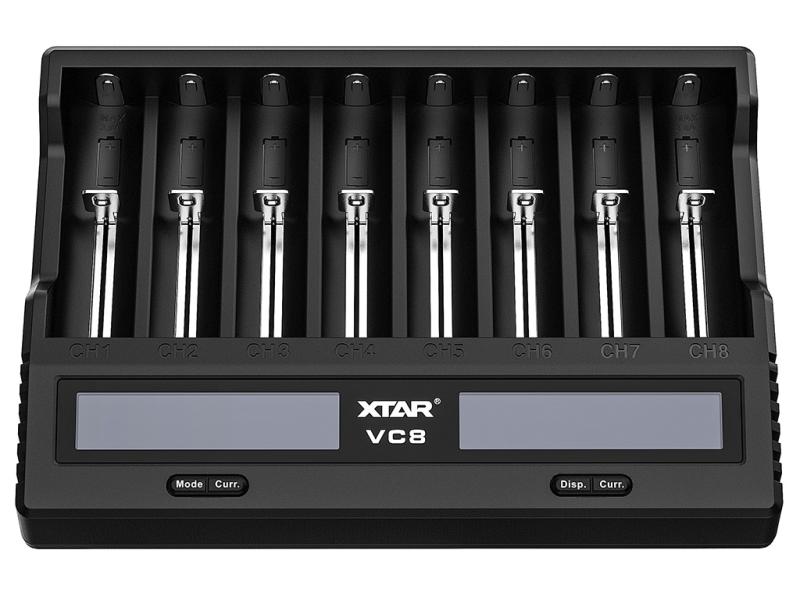 XTAR VC8, Ladegerät 8-Slot mit Display, USB-C (3A)