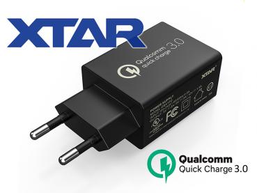 Xtar Steckernetzteil 100-240VAC zu USB 5 V, 3.0 A, QC 3.0