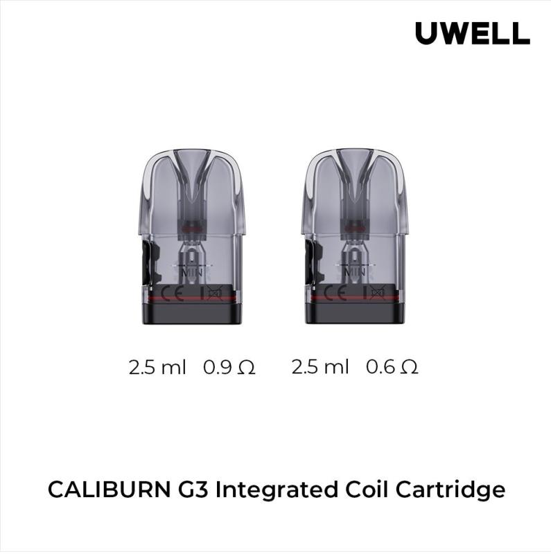 Uwell Caliburn G3, GK3 Pod (inkl. CRC), 4 Stk. 2.5ml inkl. Coil