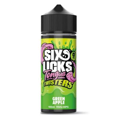 Six Licks, Tongue Twisters - Green Apple, 100 ml, Shortfill