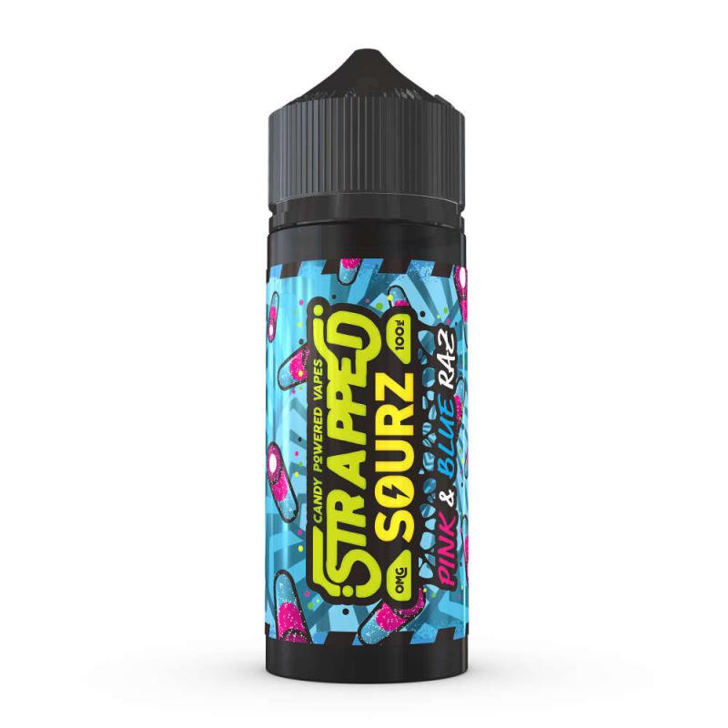 Strapped Sourz, Pink & Blue Raz, 100 ml, Shortfill