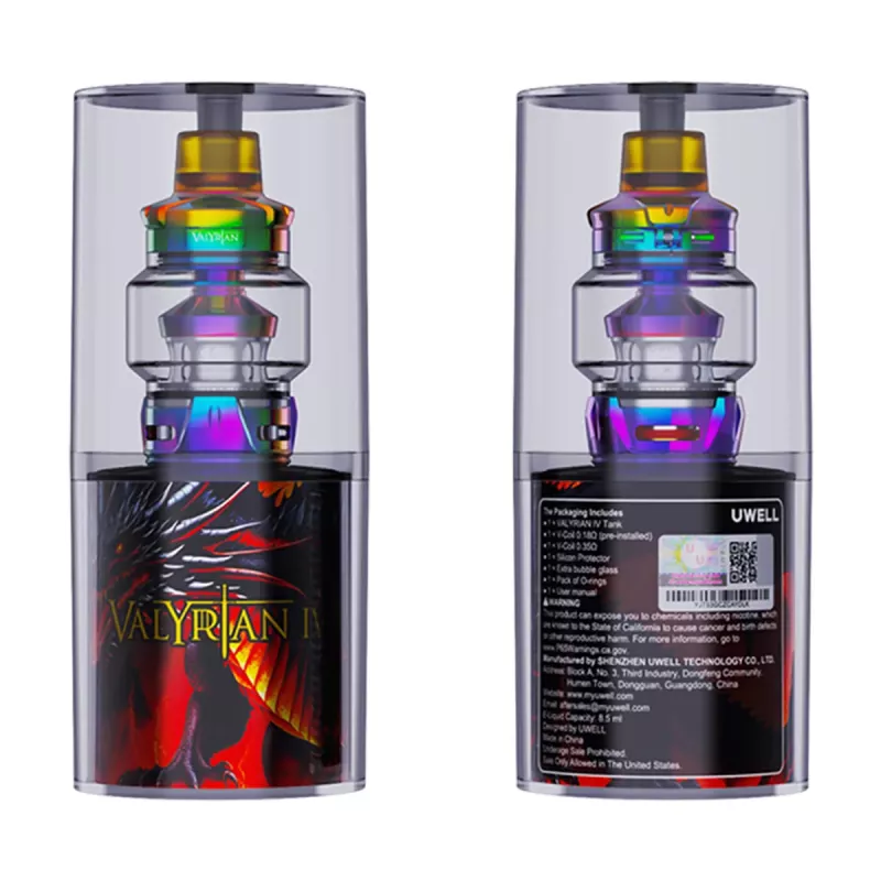 Uwell Valyrian IV Tank 8.5ml 32mm Neon Rainbow Box
