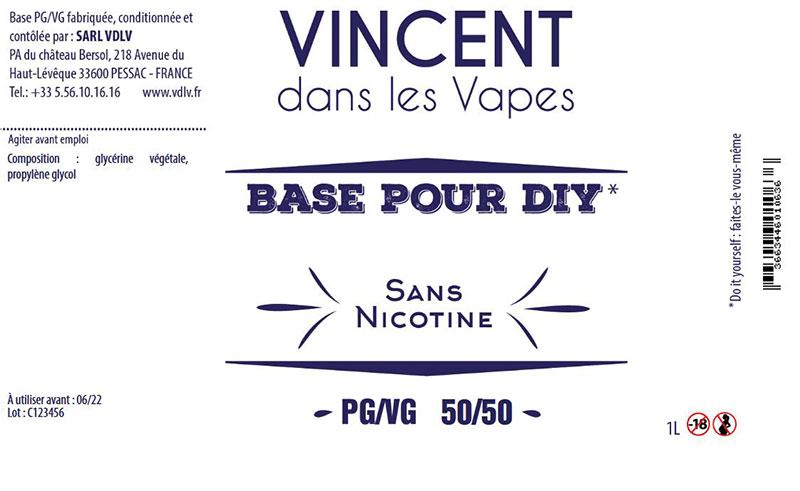 Vincent VDLV Nikotinfreie Base VG/PG 50/50 1000 ml