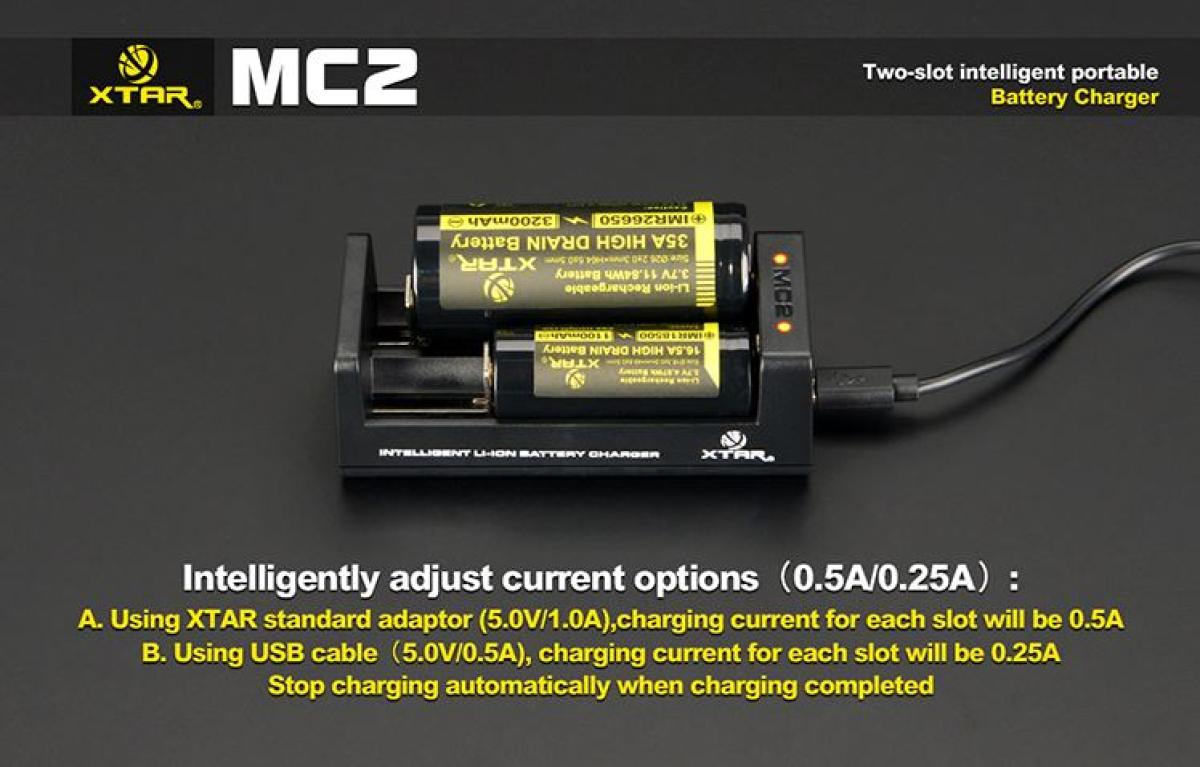 XTAR MC2 Ladegerät, 2-Slot