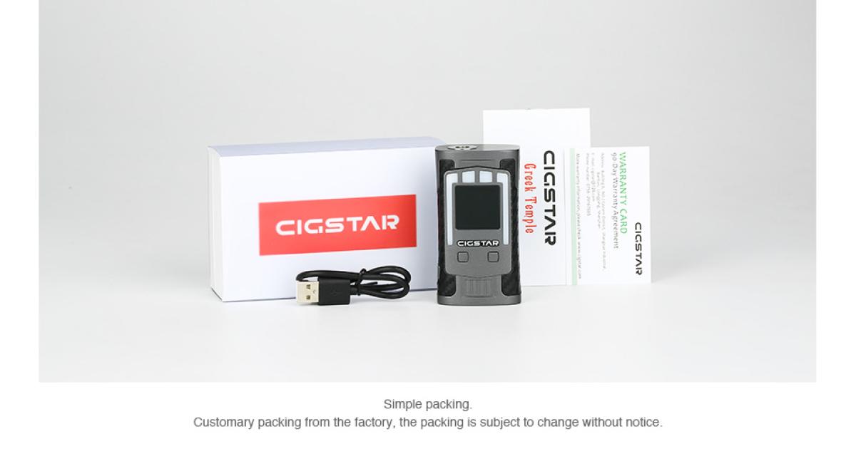 Cigstar Greek Temple Mod WEISS 230W Akkuträger - Aussteller