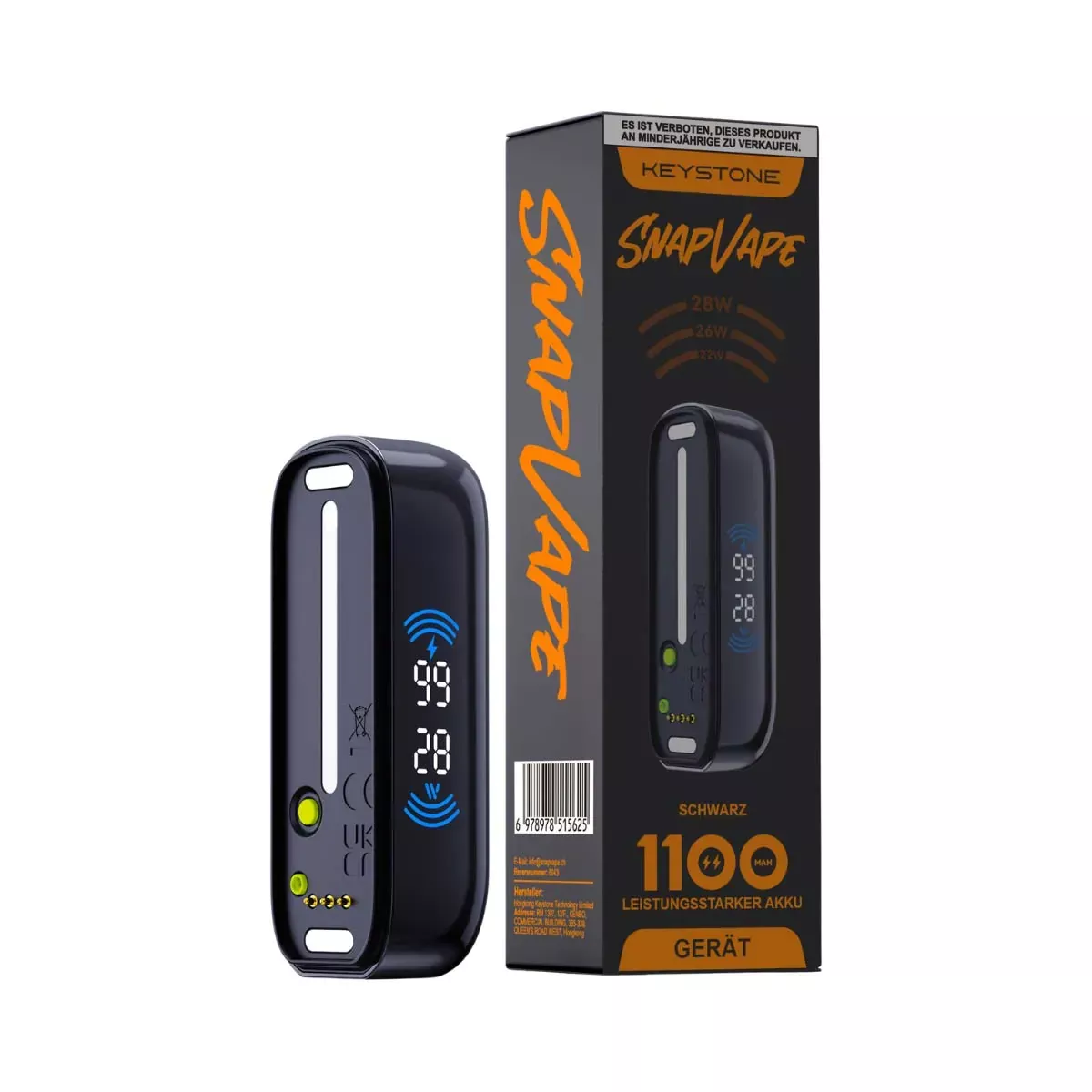 Keystone - SnapVape - Akkuträger 1100mAh 28W Side