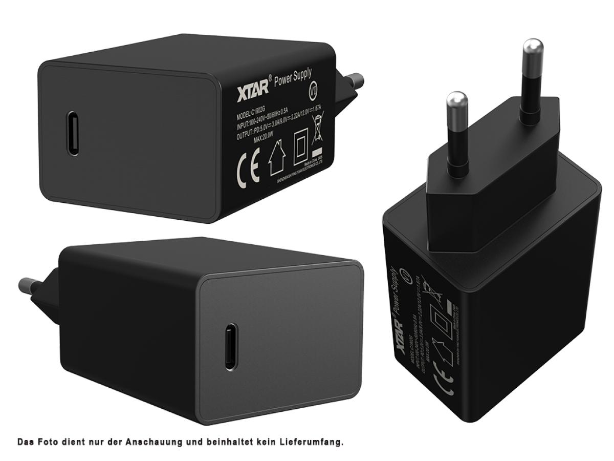 Xtar PD20W Steckernetzteil 100-240VAC zu USB 5V-3A / 9V-2,22A / 12V-1,67A 20W