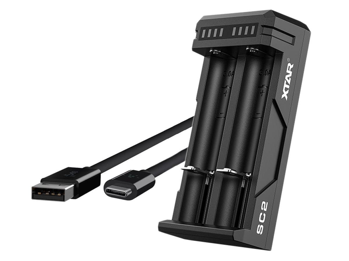 Xtar SC2 Schnelladegerät 2-Slot für Li-Ion-Akkus mit QC 3.0 Eingang
