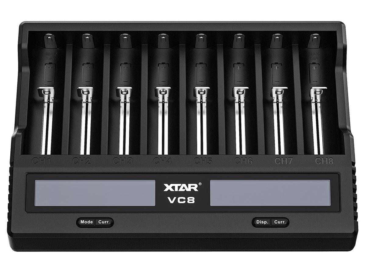 XTAR VC8, Ladegerät 8-Slot mit Display, USB-C (3A)