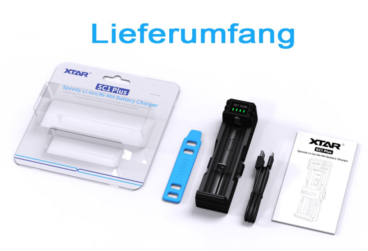 Xtar SC1 Plus Schnelllade-Reise-Ladegerät 1-Slot für Li-Ionen und NiMH Akkus