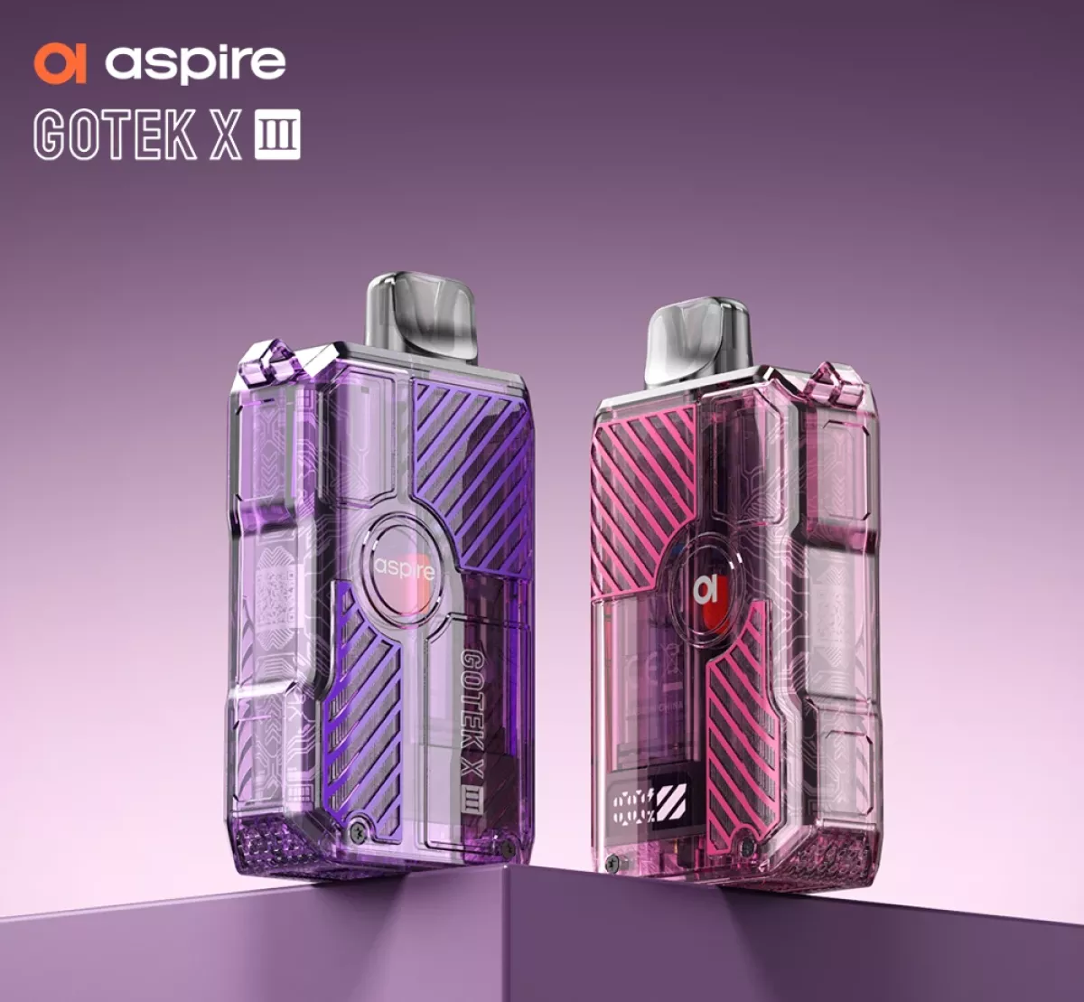 Aspire Gotek X 3 Kit 1200mAh 4.5ml Lila Red Side