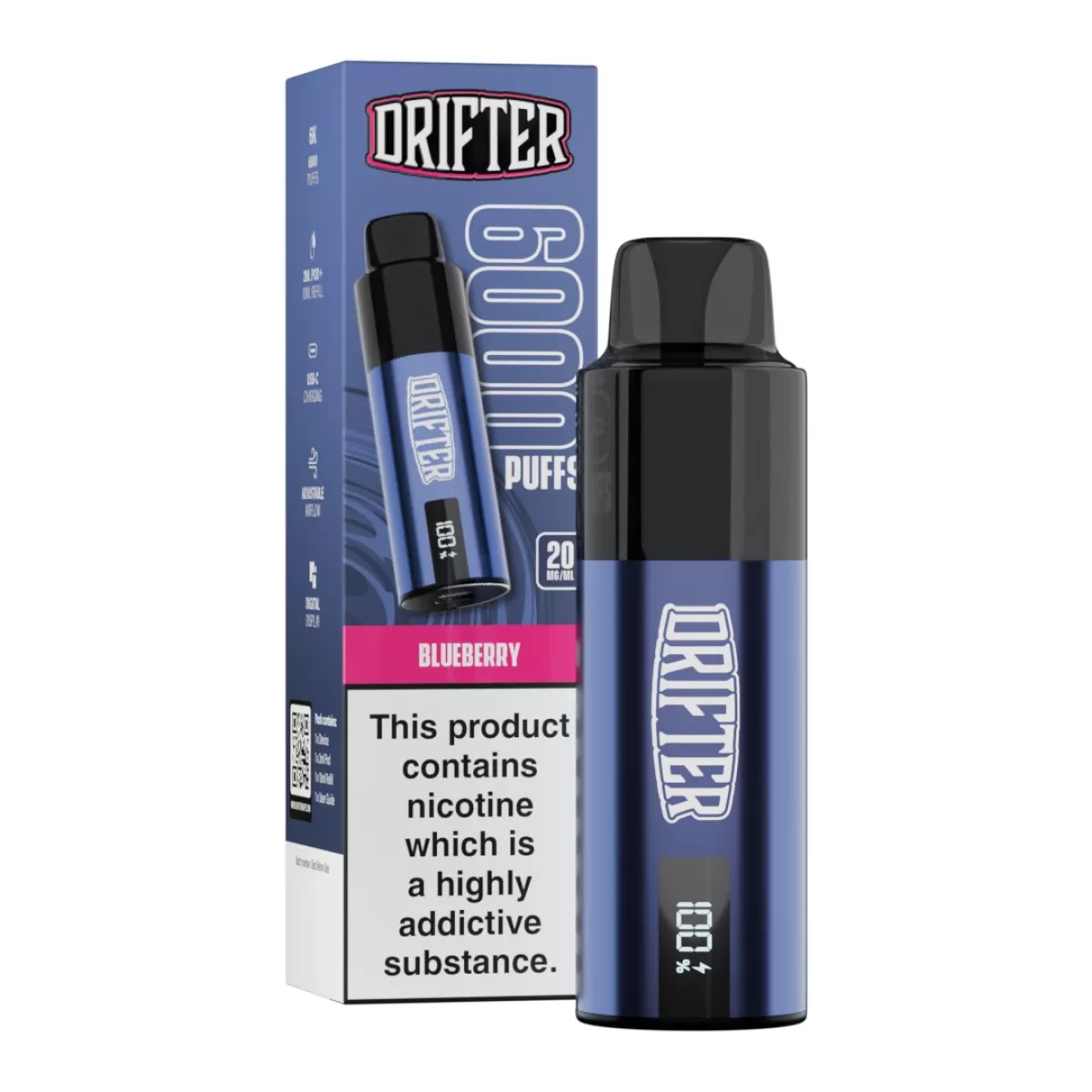 Drifter Bar 6000 Pod Kit V2 - 20mg/ml 12ml Blueberry