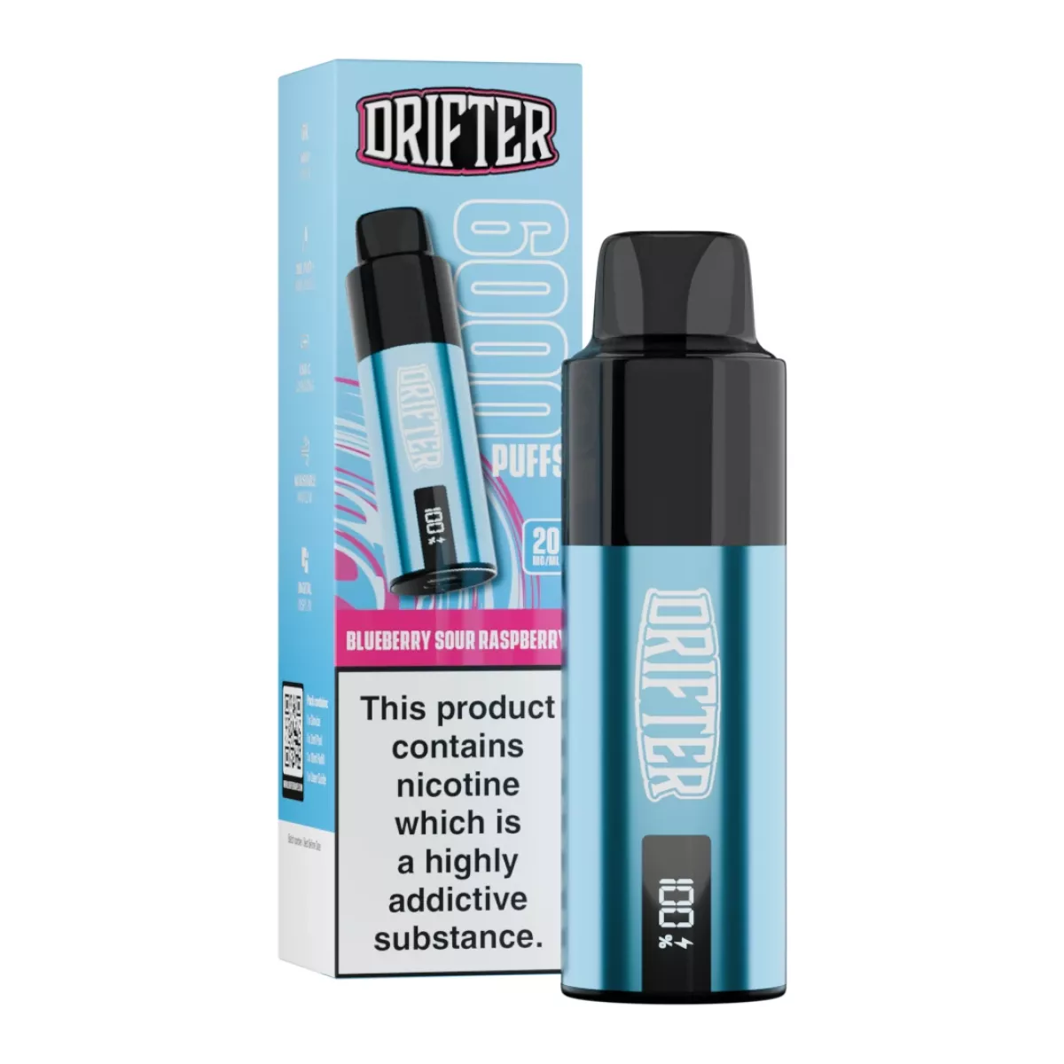 Drifter Bar 6000 Pod Kit V2 - 20mg/ml 12ml Blueberry Sour Raspberry