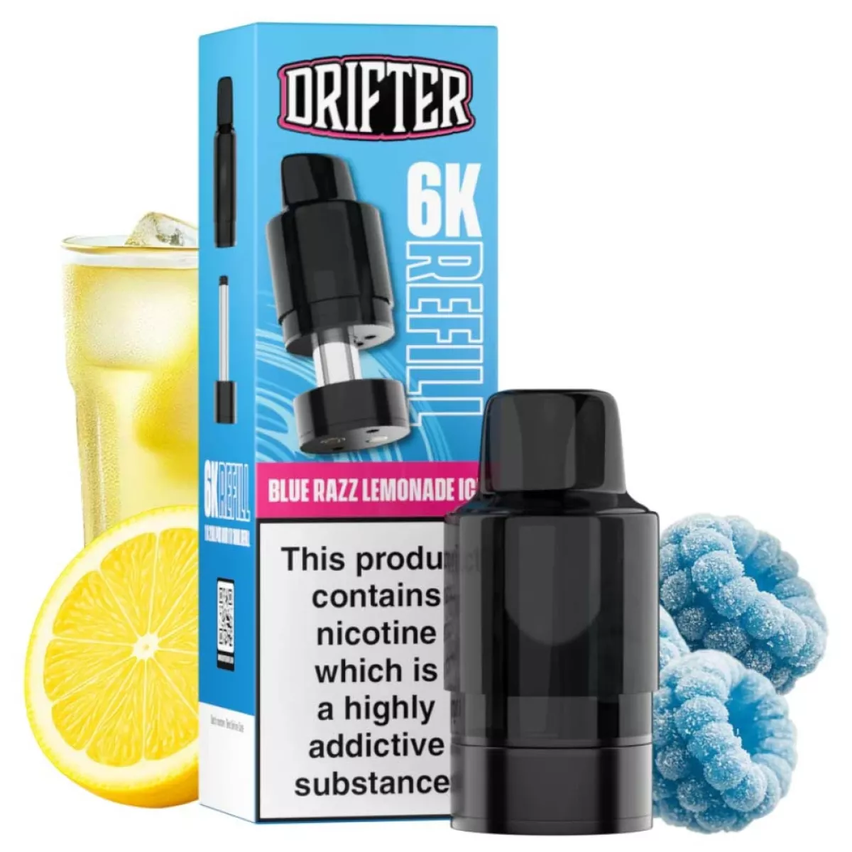 Drifter Bar 6000 Pod V2 - 20mg/ml 12ml Blue Razz Lemonade