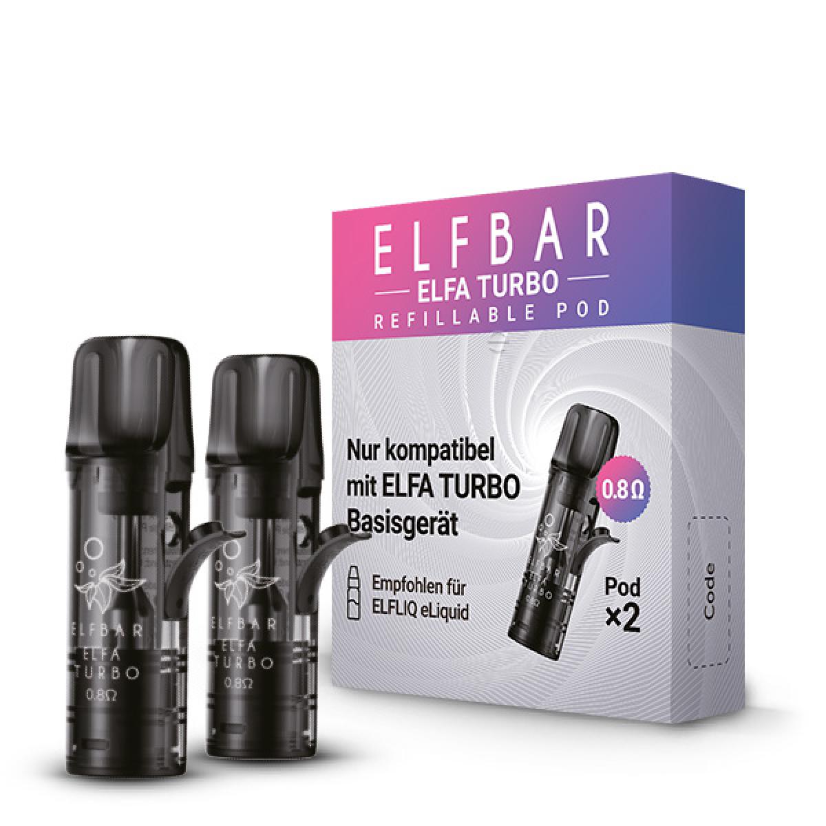 ELFBAR ELFA Pod TURBO 0.8 Ohm - Leerpod 2x 2ml zum selber füllen