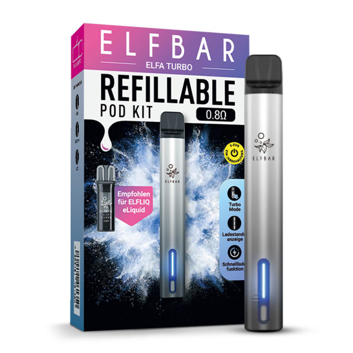ELFBAR ELFA TURBO KIT 20mg/ml 550mAh 600 Züge Aurora Black