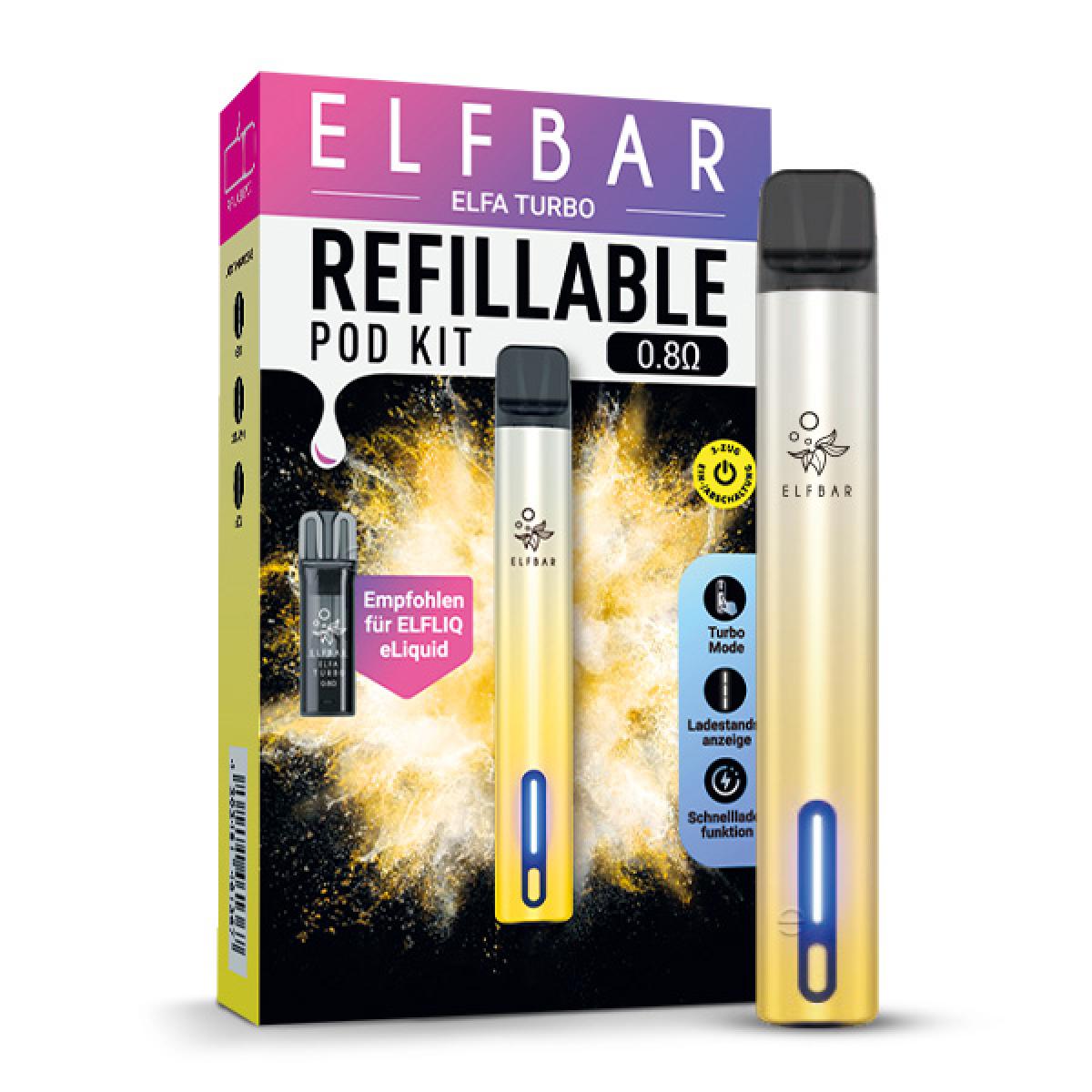 ELFBAR ELFA TURBO KIT 20mg/ml 550mAh 600 Züge Aurora Gold