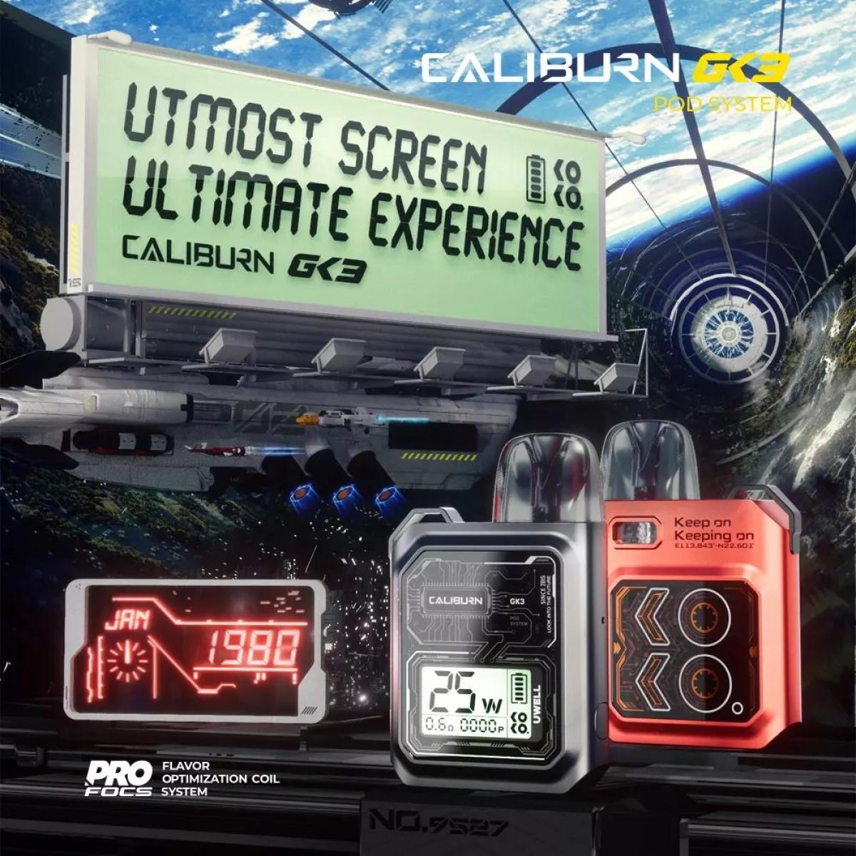 Uwell Caliburn GK3 Podset (Starterkit) 900mAh 2.5ml