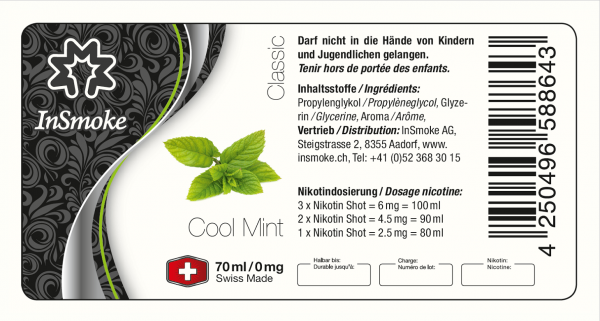 InSmoke, Cool Mint, 70ml