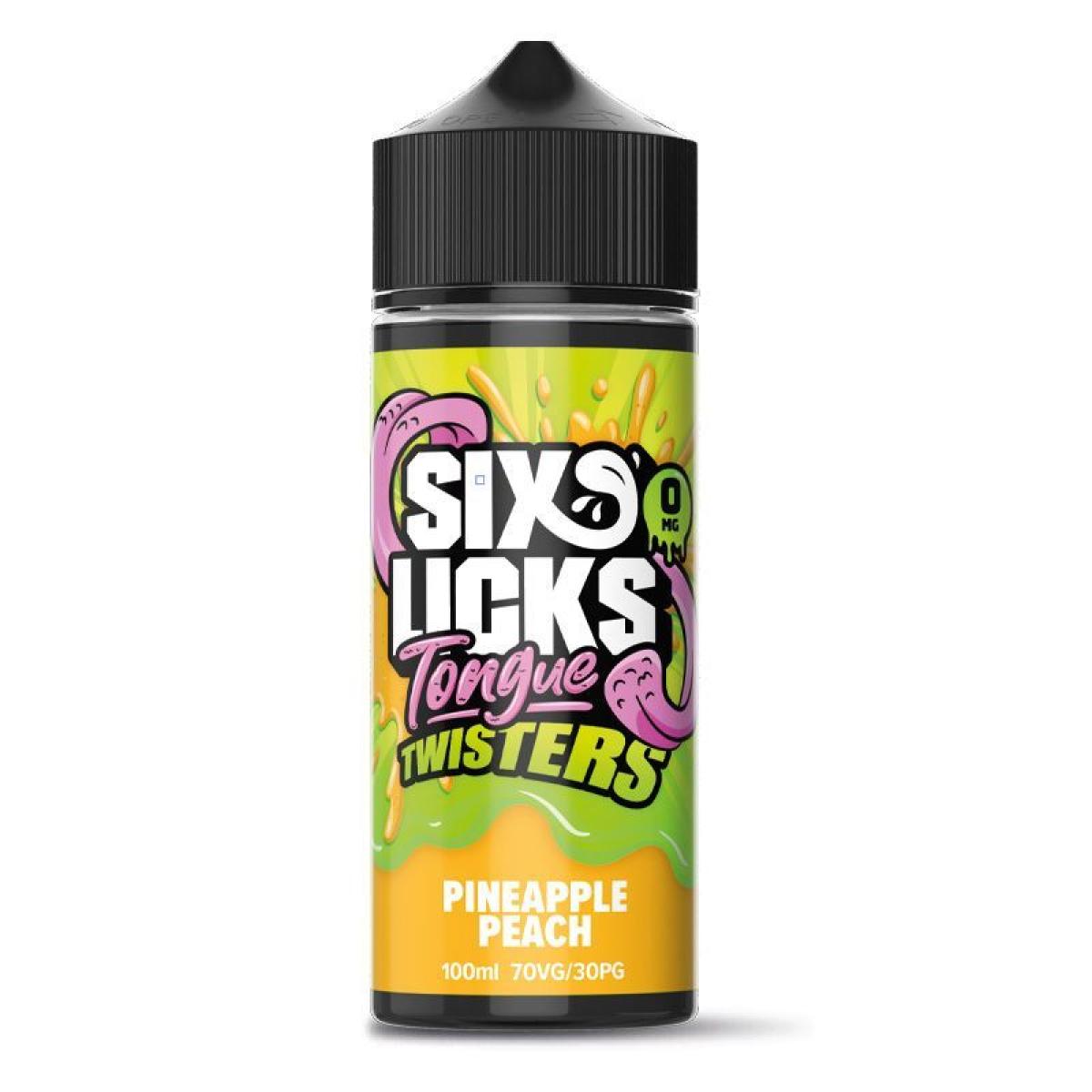 Six Licks Tongue Twisters - Pineapple Peach 100 ml Shortfill