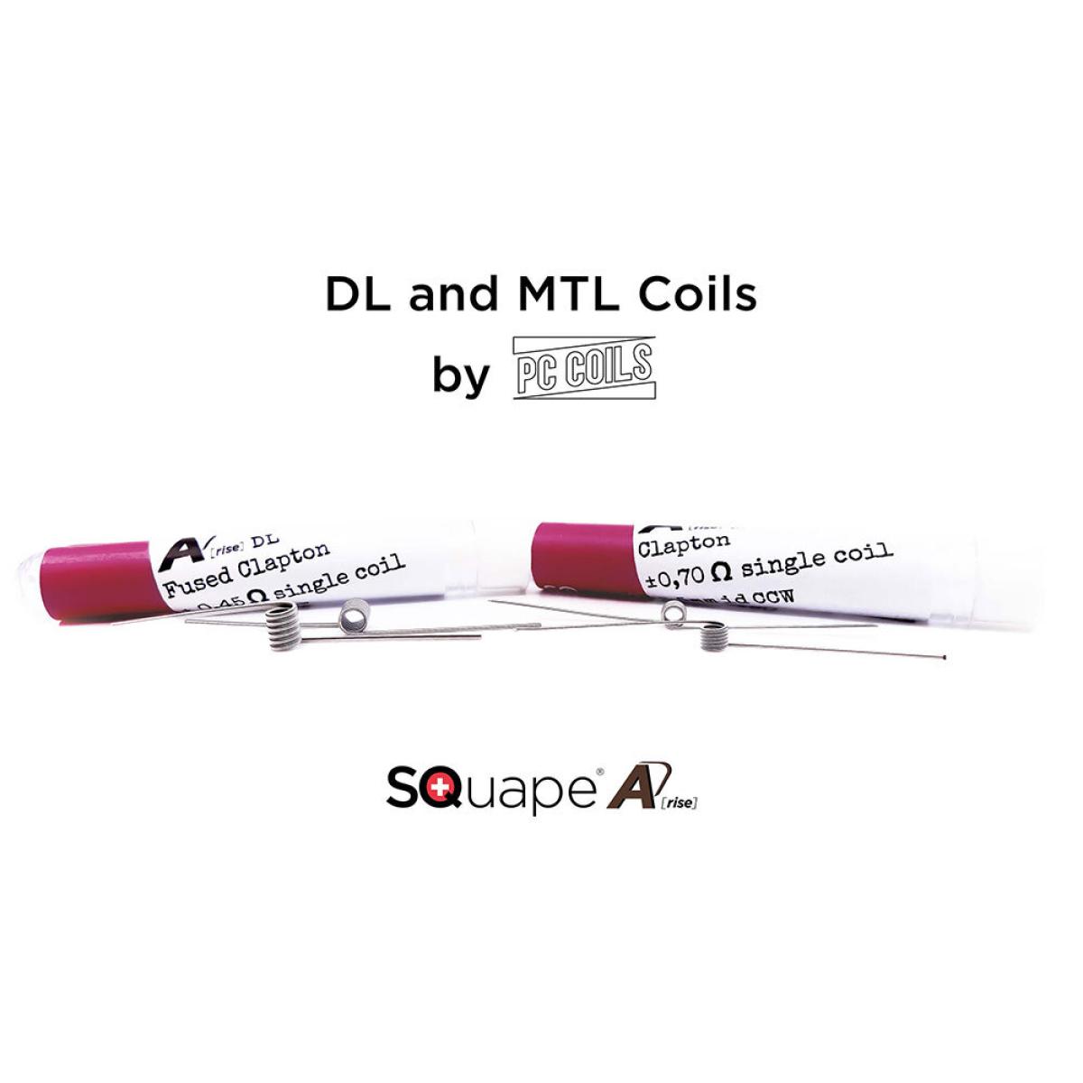 SQuape A[rise] Coils by PC Coils MTL/DL Fused Clapton Coil Ni80 0.45 Ohm od. 0.7 Ohm (2 Stk.)