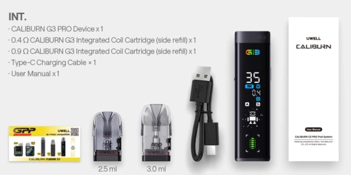 Uwell Caliburn G3 Pro Podset Kit 1000mAh 3ml