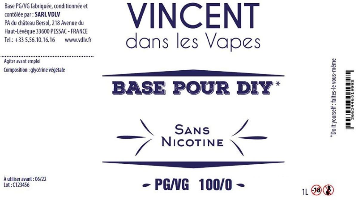 Vincent VDLV Nikotinfreie Base Propylenglycol (PG) 1000 ml