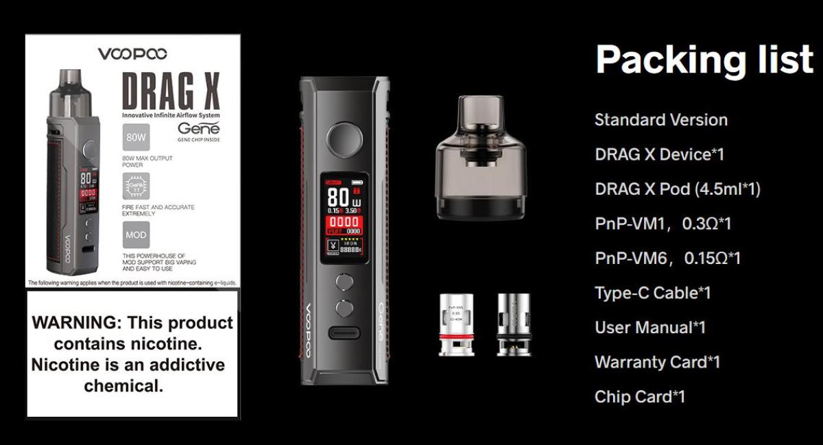Voopoo DRAG X 18650 Kit 80W 4.5ml