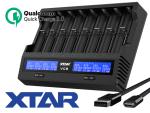 XTAR VC8, Ladegerät 8-Slot mit Display, USB-C (3A)