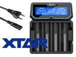 XTAR X4 Ladegerät 4-Slot mit integriertem Netzteil 240 VAC und Display